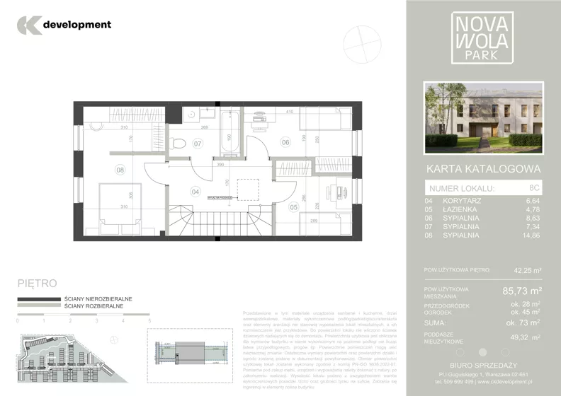 Dom 85,73 m², oferta nr 8C, Nova Wola Park II, Nowa Wola, ul. Przepiórki