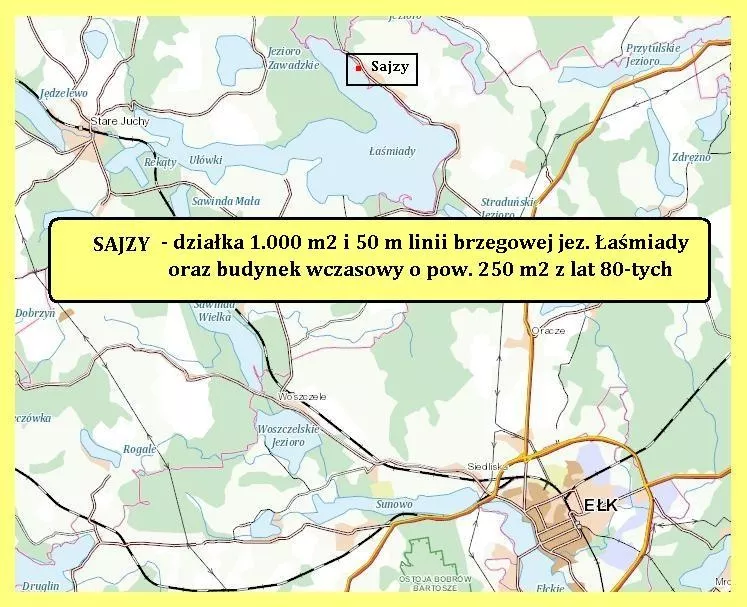 Działka 508,00 m², oferta nr , 837760, Ełk, Sajzy