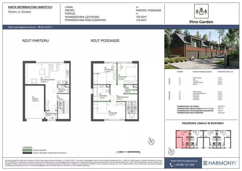 Dom 120,02 m², oferta nr A, Pino Garden, Olsztyn, Gutkowo, ul. Żurawia
