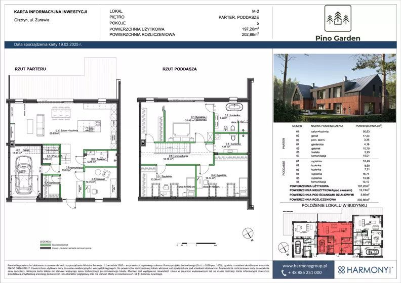 Dom 197,20 m², oferta nr M-2, Pino Garden, Olsztyn, Gutkowo, ul. Żurawia
