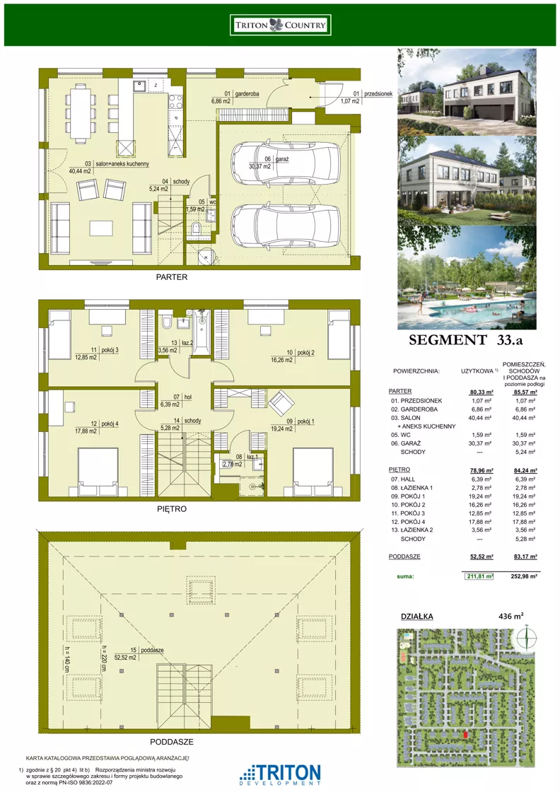 Dom 211,83 m², oferta nr 33A, Triton Country IV, Stara Wieś, ul. Głogowa 28