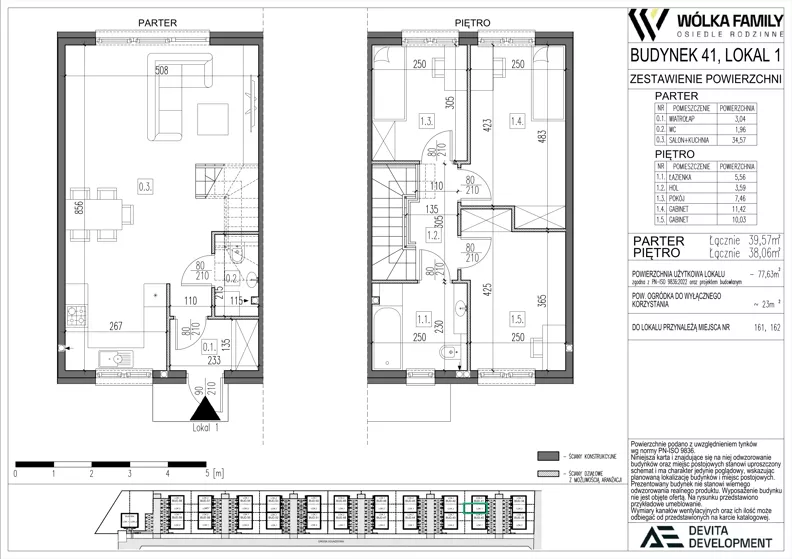 4 pokoje, mieszkanie 77,63 m², parter, oferta nr 41 lokal 1, Wólka Family, Wólka Kosowska, ul. Nadrzeczna