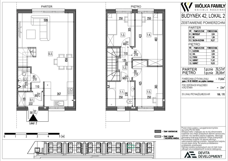 4 pokoje, mieszkanie 77,63 m², parter, oferta nr 42 lokal 2, Wólka Family, Wólka Kosowska, ul. Nadrzeczna
