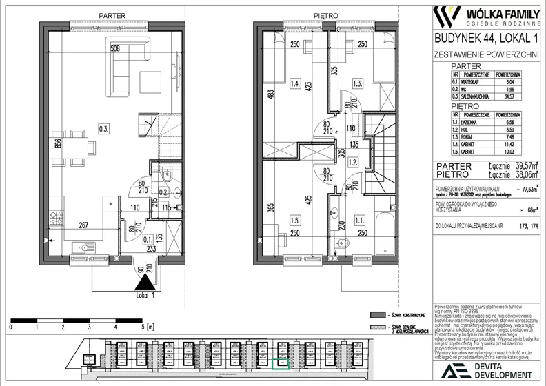4 pokoje, mieszkanie 77,63 m², parter, oferta nr 44 lokal 1, Wólka Family, Wólka Kosowska, ul. Nadrzeczna