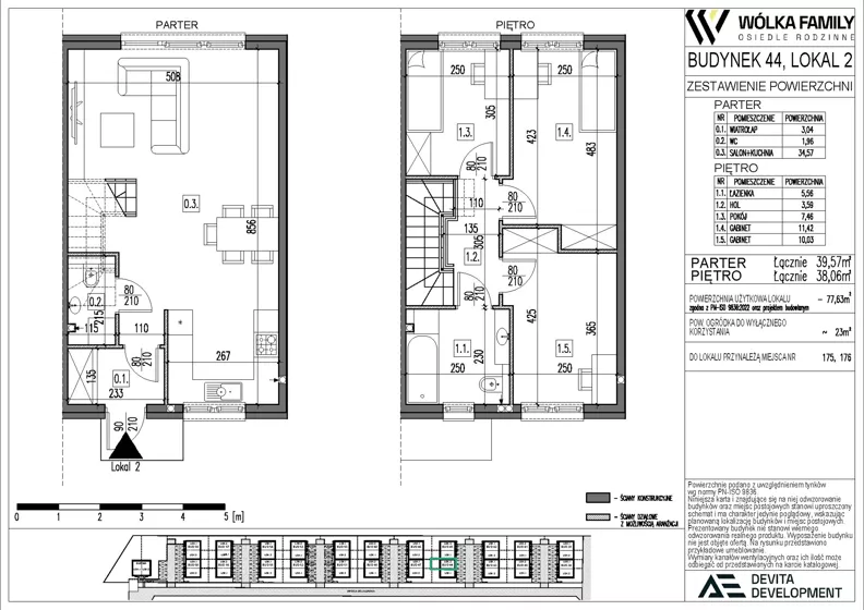4 pokoje, mieszkanie 77,63 m², parter, oferta nr 44 lokal 2, Wólka Family, Wólka Kosowska, ul. Nadrzeczna