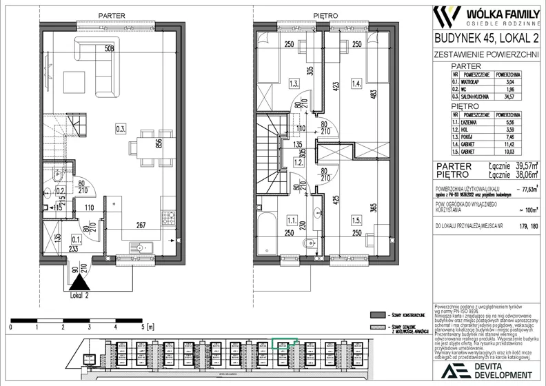 4 pokoje, mieszkanie 77,63 m², parter, oferta nr 45 lokal 2, Wólka Family, Wólka Kosowska, ul. Nadrzeczna