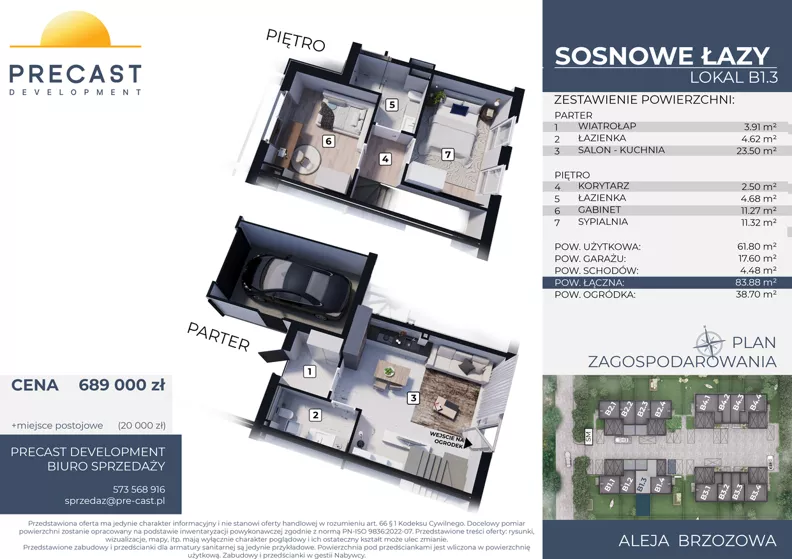 Dom 61,80 m², oferta nr B1.3, Osiedle Sosnowe Łazy, Łazy, ul Cicha