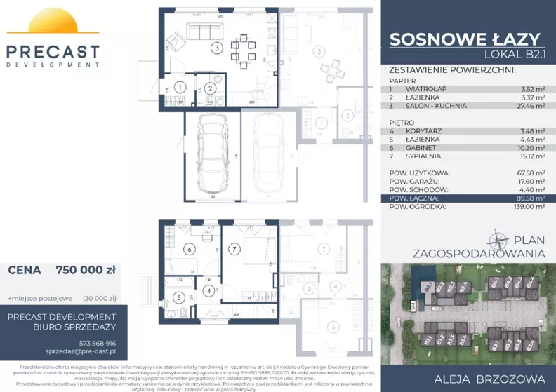 Dom 67,58 m², oferta nr B2.1, Osiedle Sosnowe Łazy, Łazy, ul Cicha