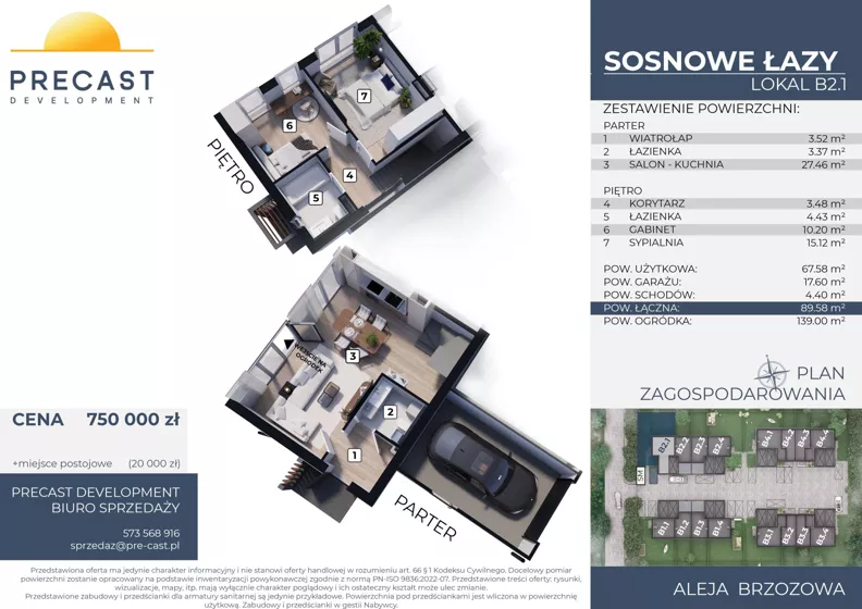 Dom 67,58 m², oferta nr B2.1, Osiedle Sosnowe Łazy, Łazy, ul Cicha