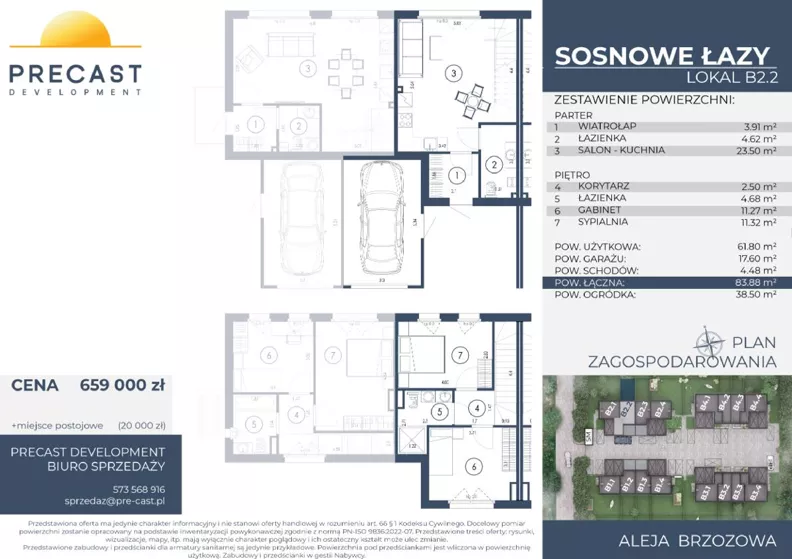 Dom 61,80 m², oferta nr B2.2, Osiedle Sosnowe Łazy, Łazy, ul Cicha