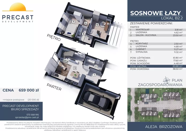 Dom 61,80 m², oferta nr B2.2, Osiedle Sosnowe Łazy, Łazy, ul Cicha