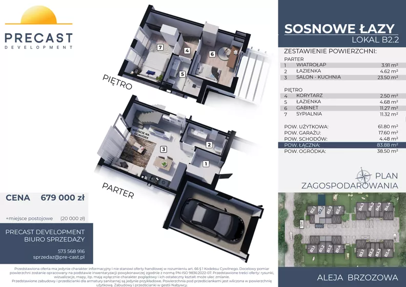 Dom 61,80 m², oferta nr B2.2, Osiedle Sosnowe Łazy, Łazy, ul Cicha