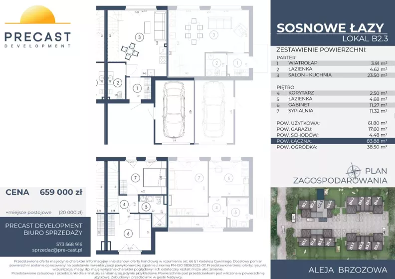 Dom 61,80 m², oferta nr B2.3, Osiedle Sosnowe Łazy, Łazy, ul Cicha