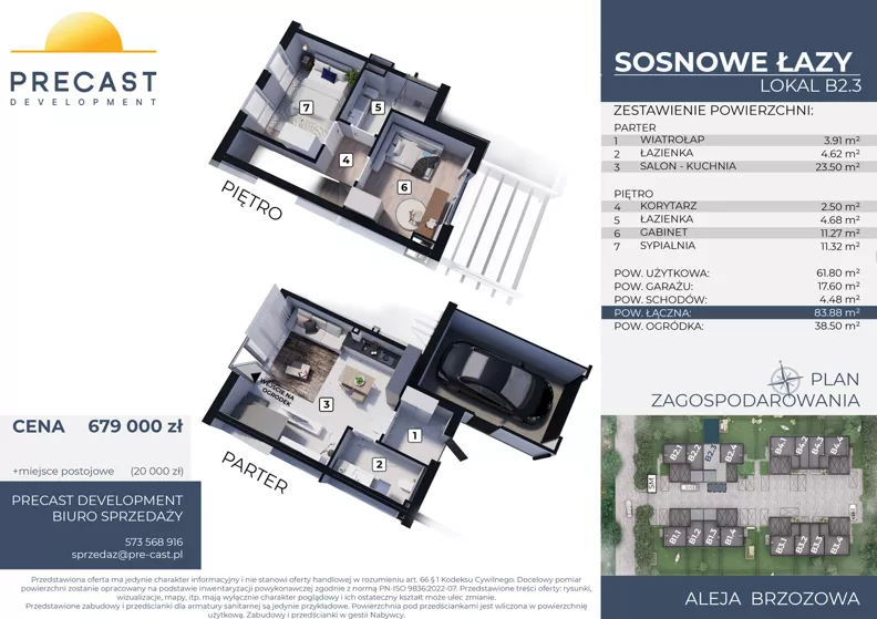 Dom 61,80 m², oferta nr B2.3, Osiedle Sosnowe Łazy, Łazy, ul Cicha