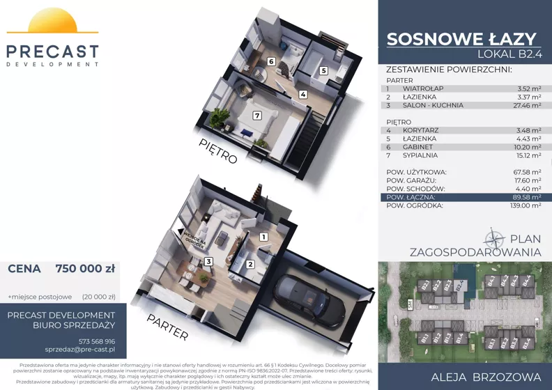 Dom 67,58 m², oferta nr B2.4, Osiedle Sosnowe Łazy, Łazy, ul Cicha