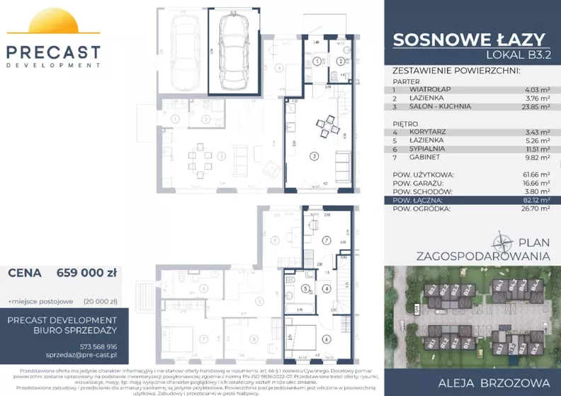 Dom 61,66 m², oferta nr B3.2, Osiedle Sosnowe Łazy, Łazy, ul Cicha