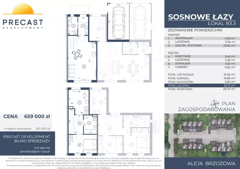 Dom 61,66 m², oferta nr B3.3, Osiedle Sosnowe Łazy, Łazy, ul Cicha