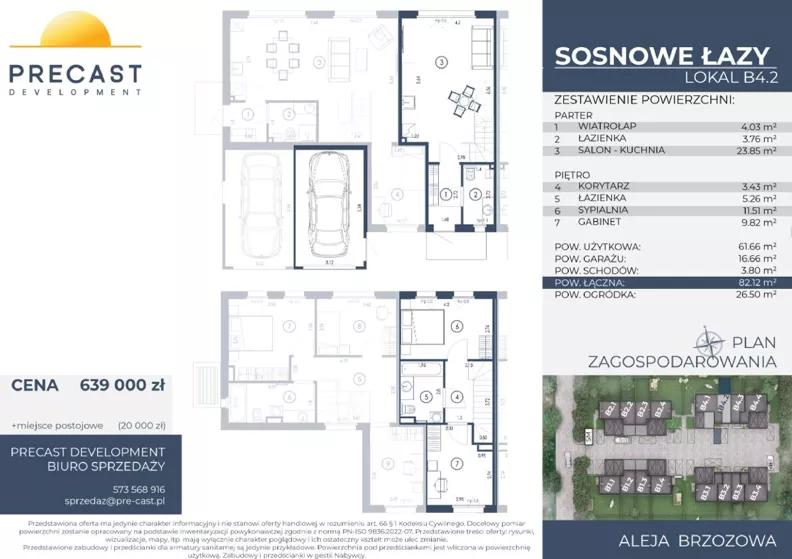 Dom 61,66 m², oferta nr B4.2, Osiedle Sosnowe Łazy, Łazy, ul Cicha