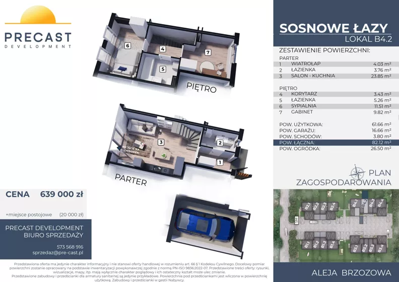 Dom 61,66 m², oferta nr B4.2, Osiedle Sosnowe Łazy, Łazy, ul Cicha