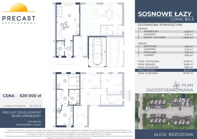 Dom 61,66 m², oferta nr B4.3, Osiedle Sosnowe Łazy, Łazy, ul Cicha