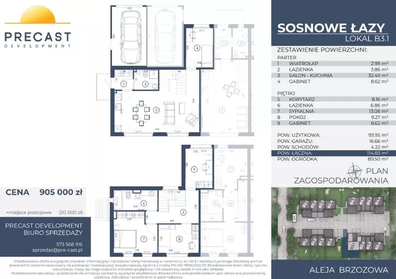 Dom 93,95 m², oferta nr B3.1, Osiedle Sosnowe Łazy, Łazy, ul Cicha