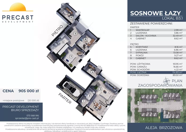 Dom 93,95 m², oferta nr B3.1, Osiedle Sosnowe Łazy, Łazy, ul Cicha