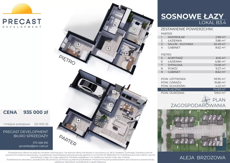 Dom 93,95 m², oferta nr B3.4, Osiedle Sosnowe Łazy, Łazy, ul Cicha