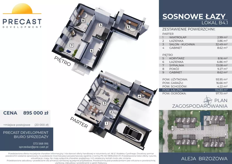Dom 93,95 m², oferta nr B4.1, Osiedle Sosnowe Łazy, Łazy, ul Cicha