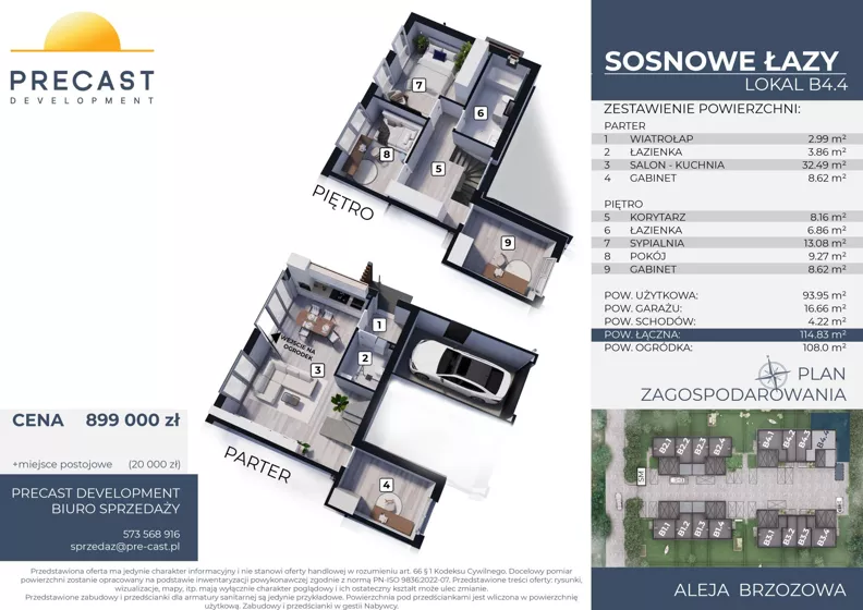 Dom 93,95 m², oferta nr B4.4, Osiedle Sosnowe Łazy, Łazy, ul Cicha