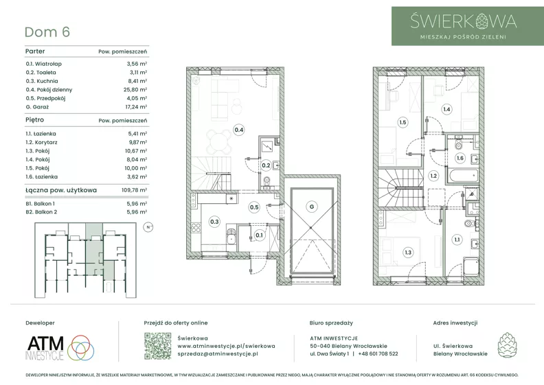 Dom 109,78 m², oferta nr 3.14 lok. 2, Świerkowa, Bielany Wrocławskie, ul. Świerkowa