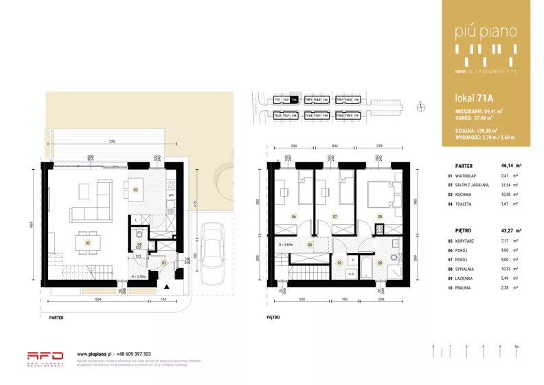 Dom 89,41 m², oferta nr 71A, Piu Piano, Iwiny, Franza Petera Schuberta 71