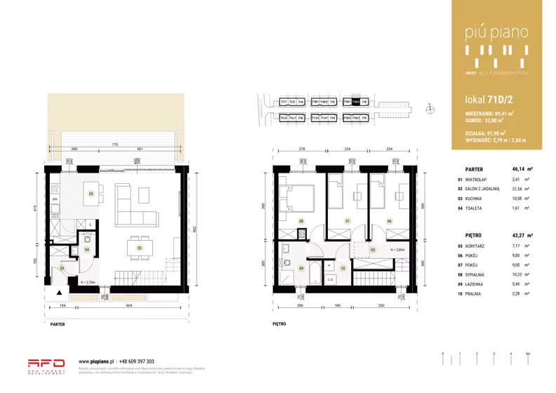 Dom 89,41 m², oferta nr 71D/2, Piu Piano, Iwiny, Franza Petera Schuberta 71