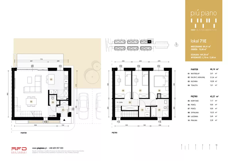 Dom 89,41 m², oferta nr 71E, Piu Piano, Iwiny, Franza Petera Schuberta 71