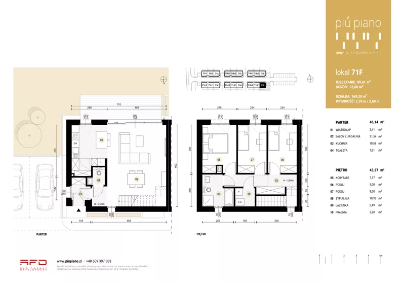 Dom 89,41 m², oferta nr 71F, Piu Piano, Iwiny, Franza Petera Schuberta 71