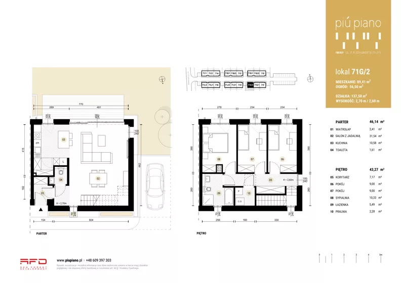Dom 89,41 m², oferta nr 71G/2, Piu Piano, Iwiny, Franza Petera Schuberta 71