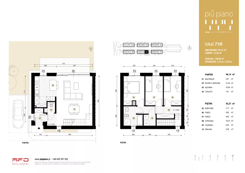 Dom 89,41 m², oferta nr 71H, Piu Piano, Iwiny, Franza Petera Schuberta 71