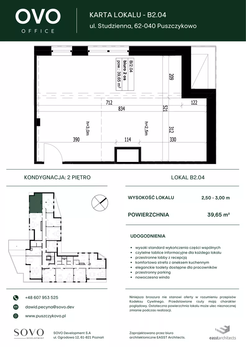 Biuro 39,65 m², oferta nr B/2/04, OVO Office, Puszczykowo, ul. Studzienna