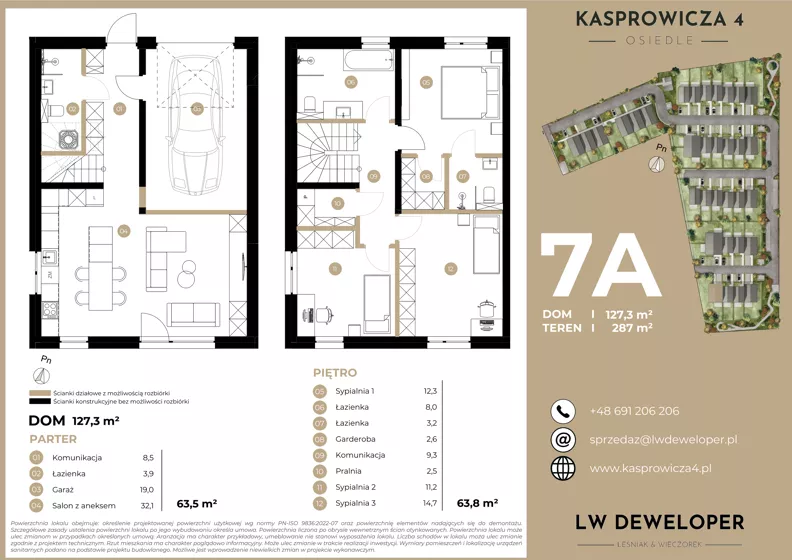 Dom 127,30 m², oferta nr 7A, Osiedle Kasprowicza 4 - domy, Łódź, Widzew, Nowosolna, ul. Kasprowicza 4