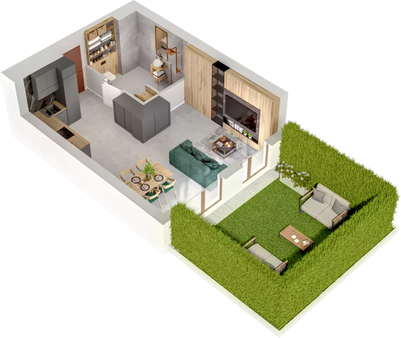 1 pokój, mieszkanie 38,75 m², parter, oferta nr A70, Witosa Park, Poznań, Winiary, Winiary, ul. Piątkowska 165 A-B