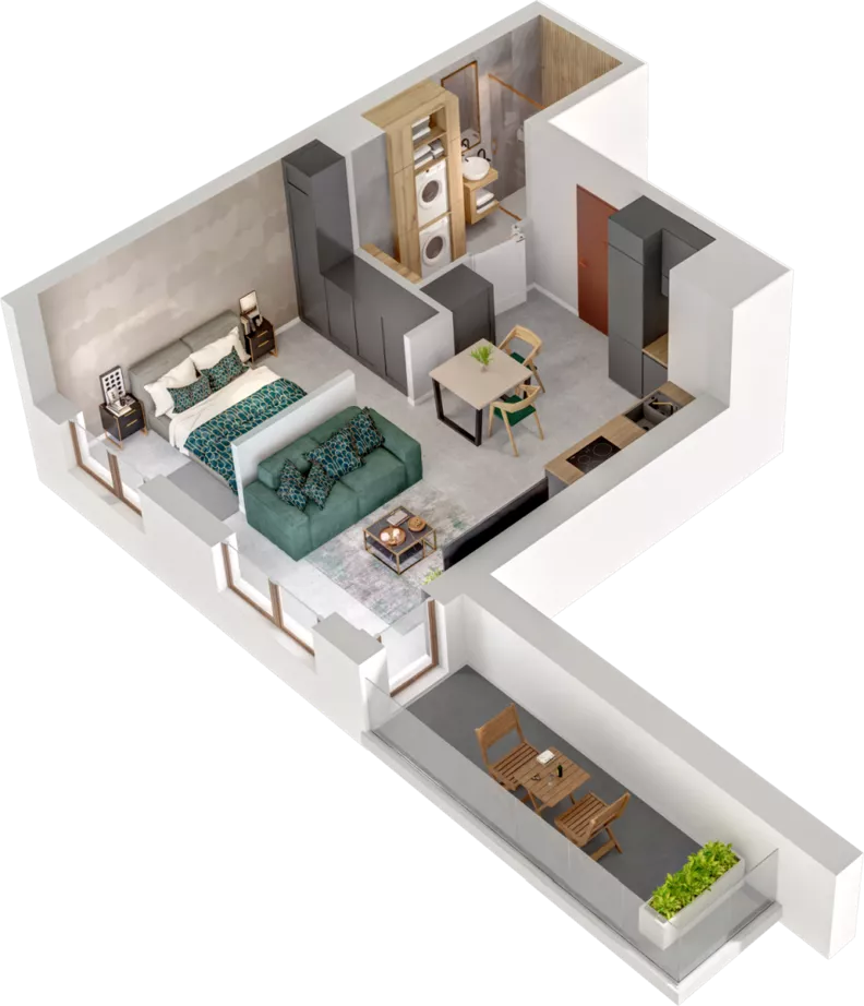 1 pokój, mieszkanie 34,93 m², piętro 6, oferta nr A110, Witosa Park, Poznań, Winiary, Winiary, ul. Piątkowska 165 A-B