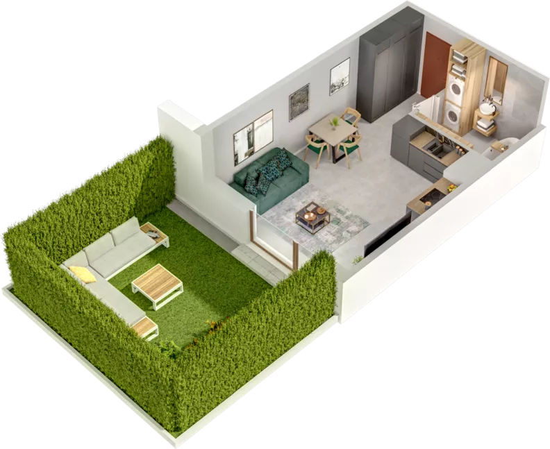 1 pokój, mieszkanie 29,61 m², parter, oferta nr B4, Witosa Park, Poznań, Winiary, Winiary, ul. Piątkowska 165 A-B