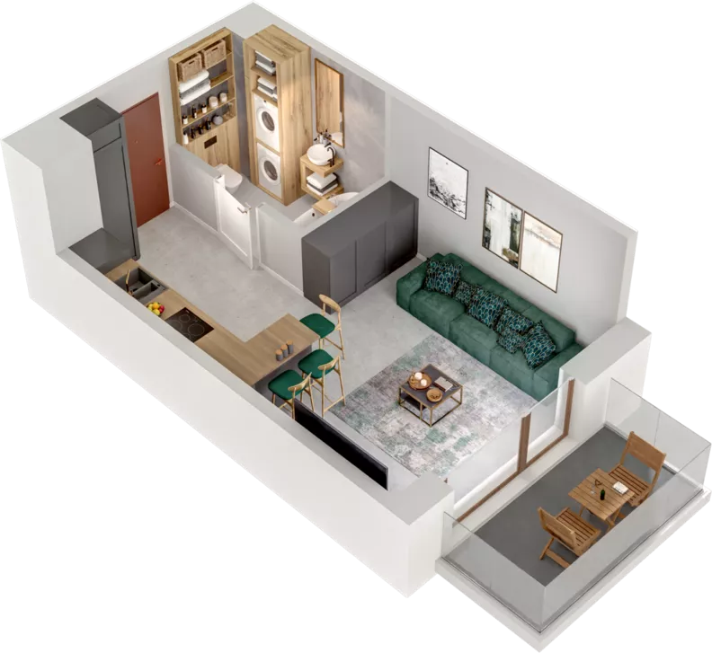 1 pokój, mieszkanie 27,86 m², piętro 3, oferta nr B71, Witosa Park, Poznań, Winiary, Winiary, ul. Piątkowska 165 A-B
