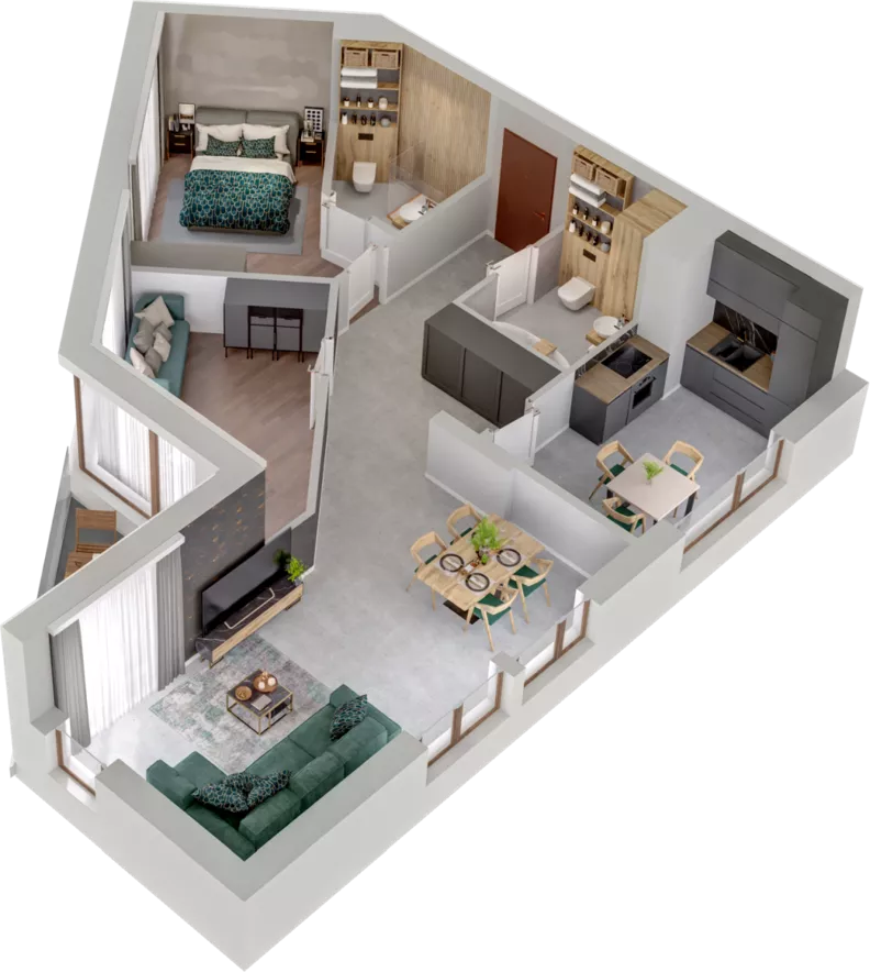 3 pokoje, mieszkanie 80,71 m², piętro 5, oferta nr A15, Witosa Park, Poznań, Winiary, Winiary, ul. Piątkowska 165 A-B