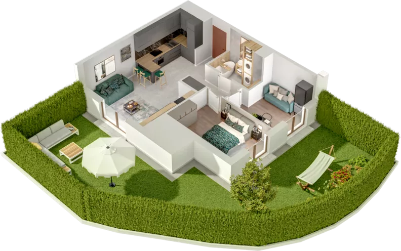 3 pokoje, mieszkanie 54,39 m², parter, oferta nr B6, Witosa Park, Poznań, Winiary, Winiary, ul. Piątkowska 165 A-B