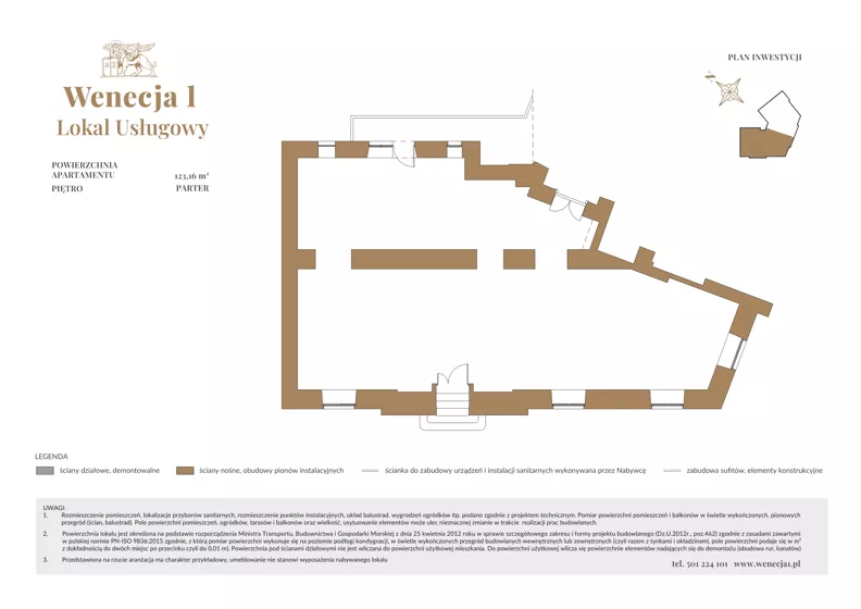 Lokal użytkowy 125,84 m², oferta nr LU1, Wenecja 1 - lokale usługowe, Kraków, Stare Miasto, Piasek, ul. Wenecja / Garncarska