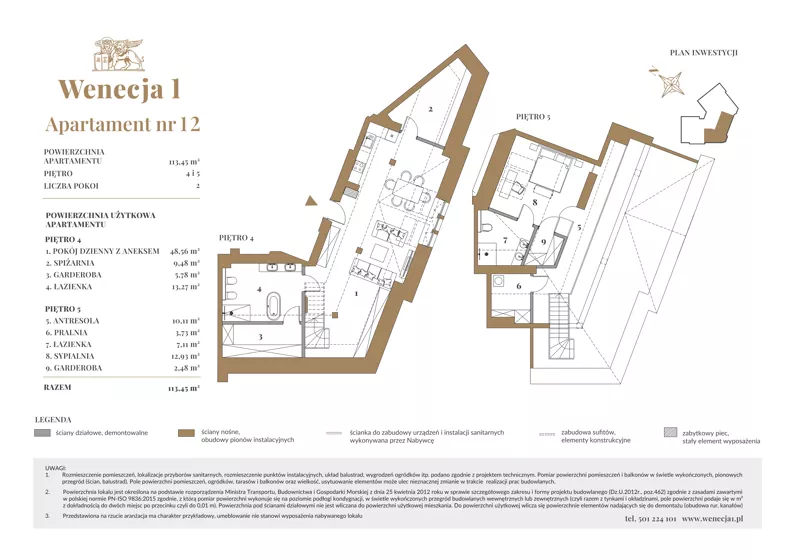 2 pokoje, mieszkanie 108,61 m², piętro 4, oferta nr LM12, Wenecja 1, Kraków, Stare Miasto, Piasek, ul. Wenecja / Garncarska
