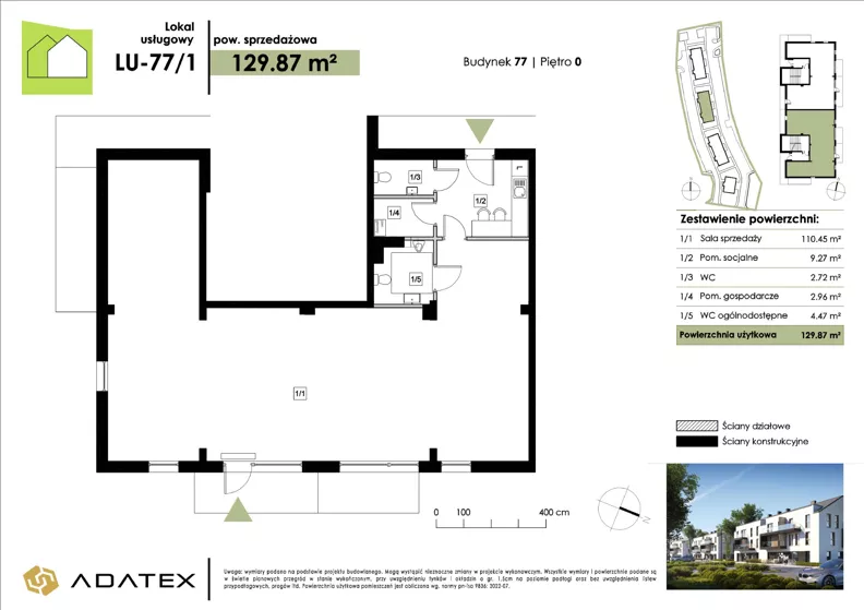 Lokal użytkowy 129,87 m², oferta nr LU-77/1, Zielona Podkowa - lokale usługowe, Otrębusy, ul. Waniliowa 7/2
