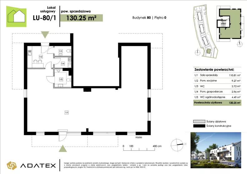 Lokal użytkowy 130,25 m², oferta nr LU-80/1, Zielona Podkowa - lokale usługowe, Otrębusy, ul. Waniliowa 7/2
