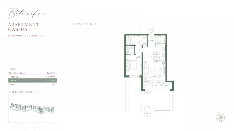 2 pokoje, mieszkanie 105,45 m², parter, oferta nr GA4-03, Botanika - The Peaks by Luštica Bay, Radovici