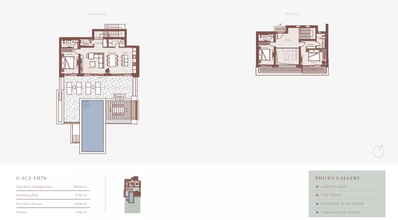 Dom 184,06 m², oferta nr 7B, Golf Townhouse by Luštica Bay, Radovici